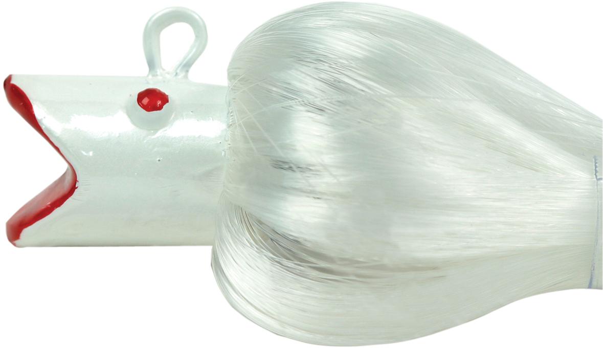 Sea Striker CL2WH Chute Rig, 8" Nylon Hair, 2 oz, Swing Hook, White