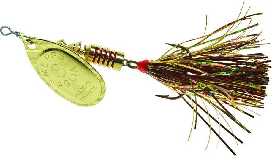 Mepps Fishing Lure B3FT G-BRG Aglia Flashabou In-Line Spinner 1/4 oz