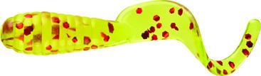 Mister Twister LB20-10RS Lil' Bit Curly Tail Grub 1" Chartreuse Red