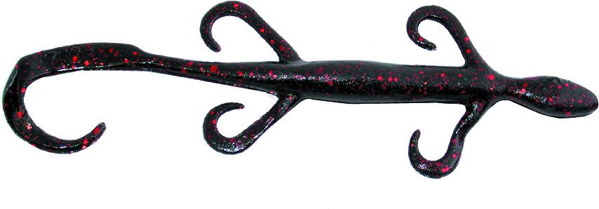 Zoom 033001 Magnum Lizard 8" 9 Per Pack Black And Red Glitter