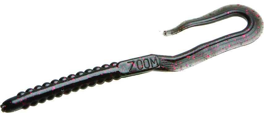 Zoom 001001 U-Tale Worm 6 3/4" 20Pk Black And Red Glitter