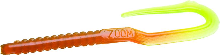 Zoom 001006 U-Tale Worm 6 3/4" 20Pk Motor Oil Chartreuse Tail