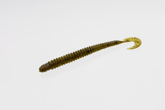 Zoom 017025 Dead Ringer Finesse Worm 4" 20Pk Green Pumpkin