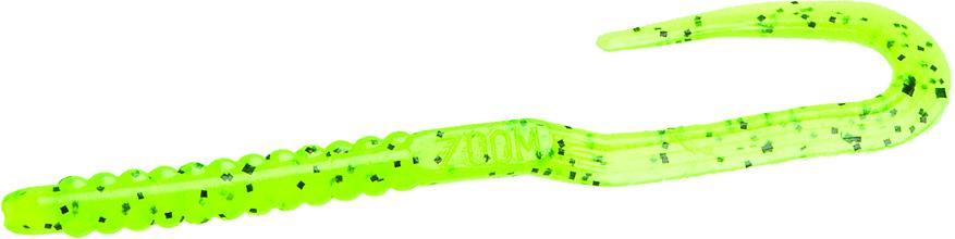 Zoom 001009 U-Tale Worm 6 3/4 Inch Fishing Lure 20 Per Package Chartreuse Pepper