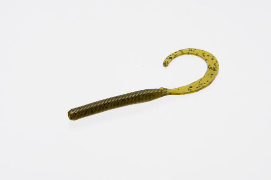 Zoom 010025 Curly Tail Finesse Worm 4" 20Pk Green Pumpkin