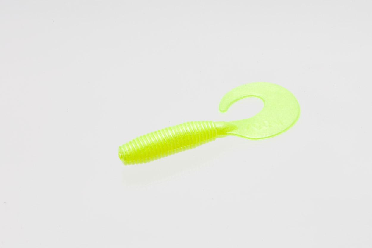 Zoom 011046 Fat Albert Curly Tail Grub 3" 10 Per Pack Chartreuse Pearl