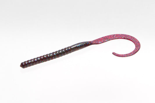 Zoom 118113 Magnum Ol' Monster Curled Tail Worm 12" 5 Per Pack Plum