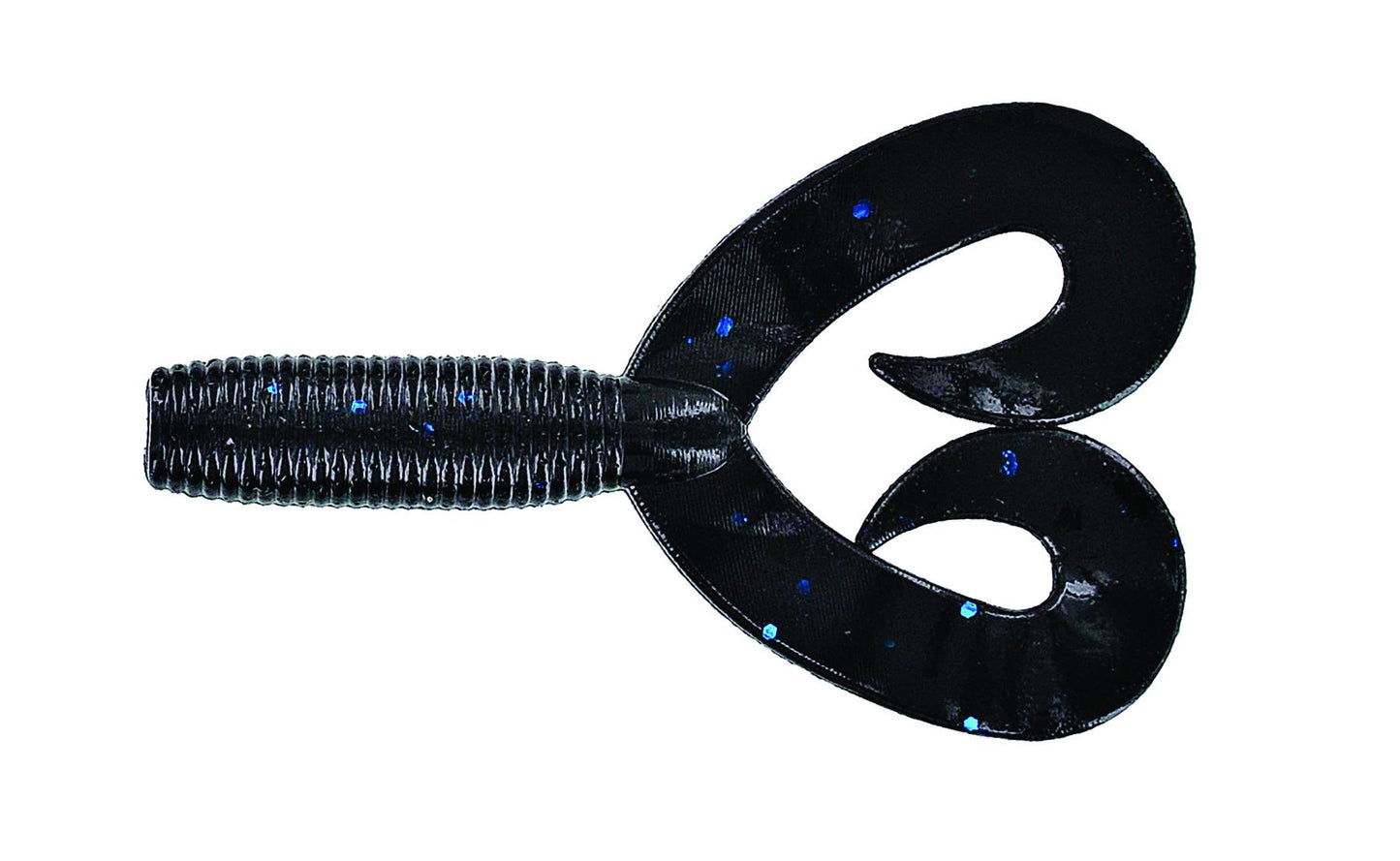 Yamamoto 16-20-021 Double Tail Grub 5" 20pk Black with Blue