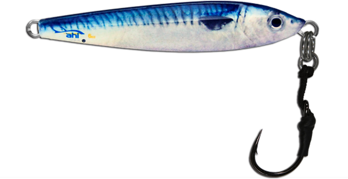 Ahi LDJA-8-BM Live Deception Jigs - 8 oz Blue Mackerel With Assist Hook