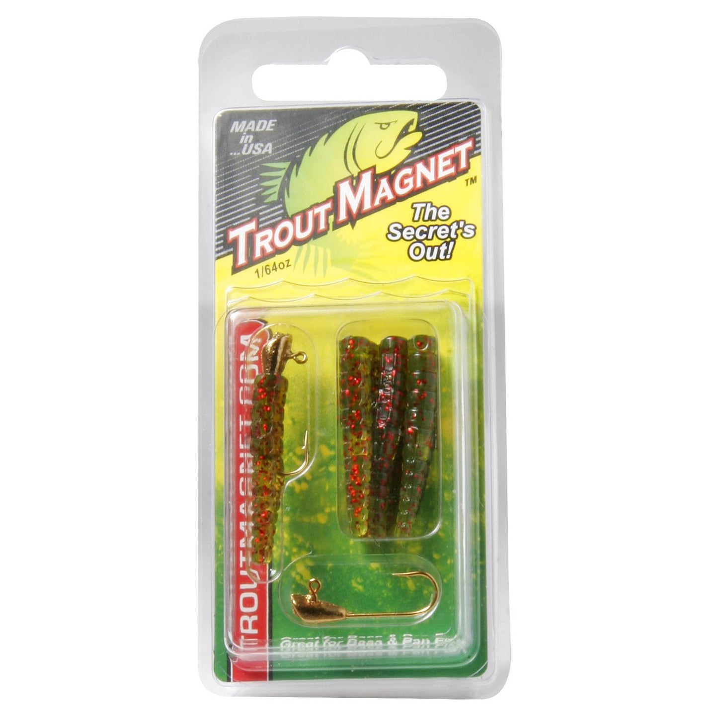 Leland 87684 Trout Magnet 9pc. Pack Green Red Flake 7 Bodies and