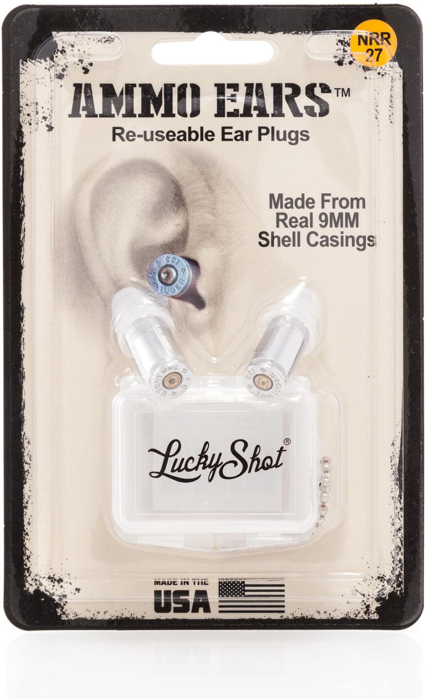Lucky Shot LSEP-9BP 9mm Bullet Ear Plugs rated at 27NRR - Packaged