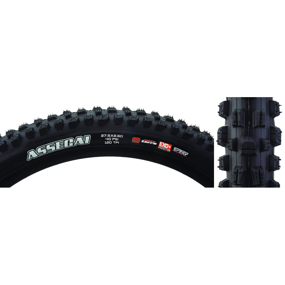 MAXXIS TIRE MAX ASSEGAI 27.5x2.6 BK FOLD/60 3C/EXO+/TR/WT