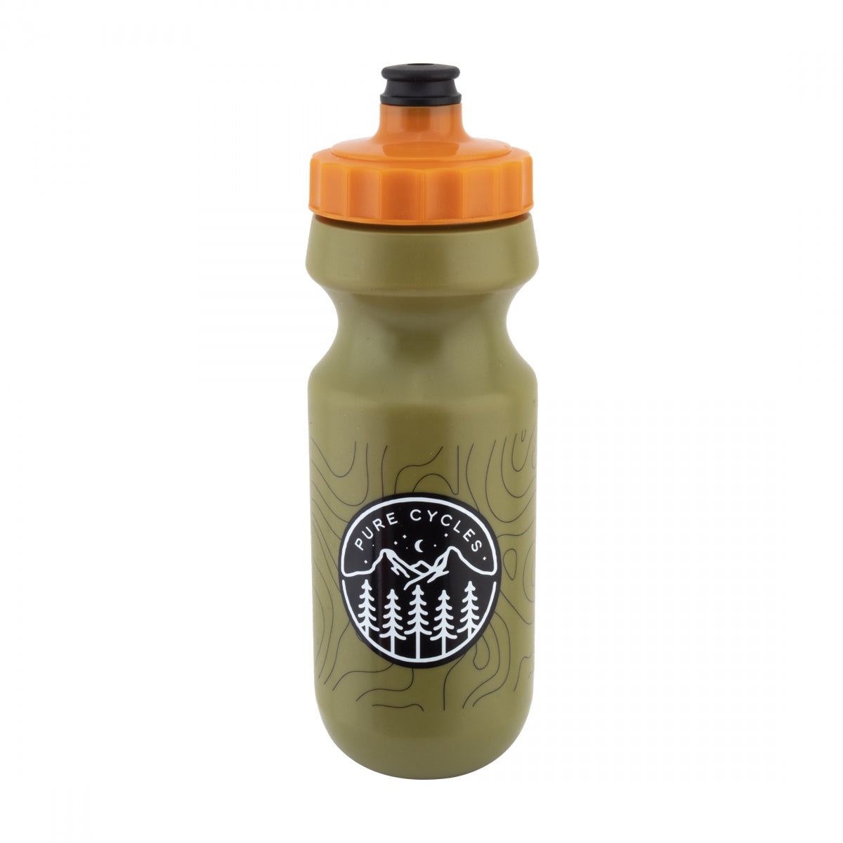 PURE CYCLES BOTTLE PURE 600cc MTN-ICON OLIVE w/PRESSURE VALVE